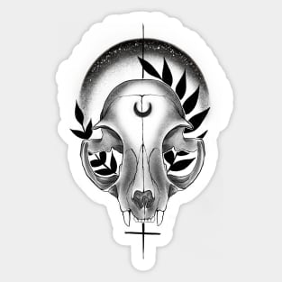 Skull in moon Sticker